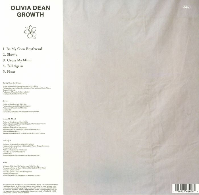 Olivia Dean – Growth 10” Pink Marbled Vinyl EP Limited 5th Anniversary