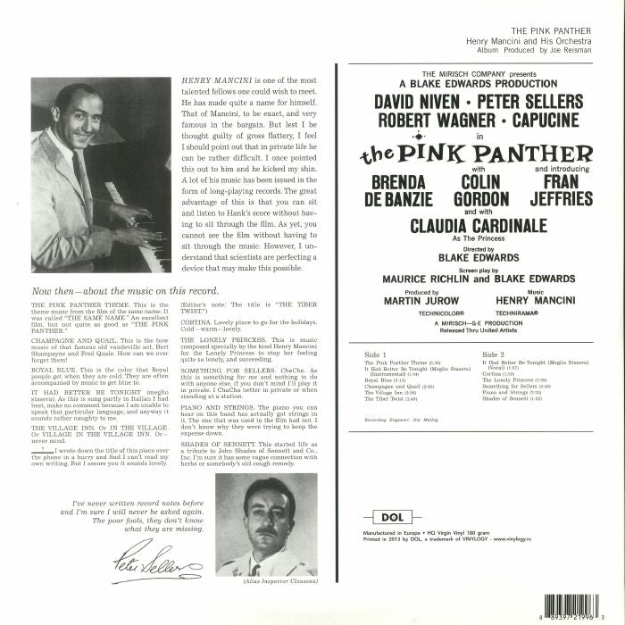 Henry Mancini The Pink Panther Soundtrack Vinyl LP 180g Gatefold New