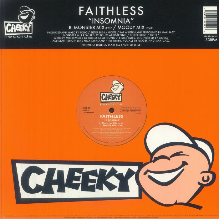 Faithless – Insomnia 30th Anniversary Orange 12" Vinyl Classic Anthem