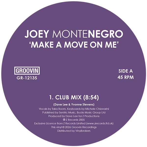 Joey Montenegro – Make A Move On Me 12” Vinyl Dave Lee Disco House Classic