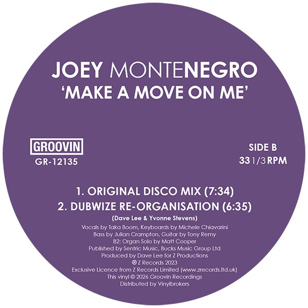 Joey Montenegro – Make A Move On Me 12” Vinyl Dave Lee Disco House Classic