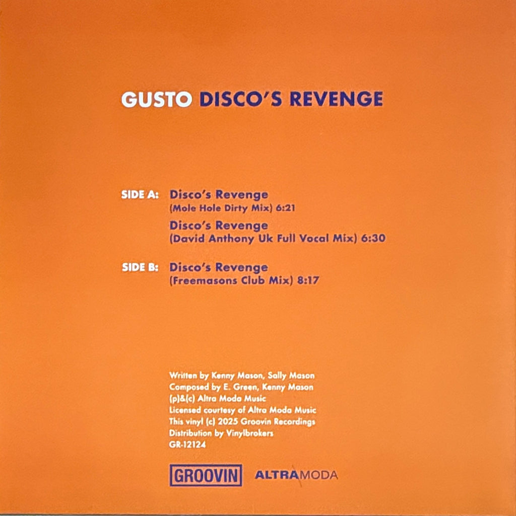 Gusto Disco’s Revenge Blue Marbled Vinyl 12” House Reissue 2026 New
