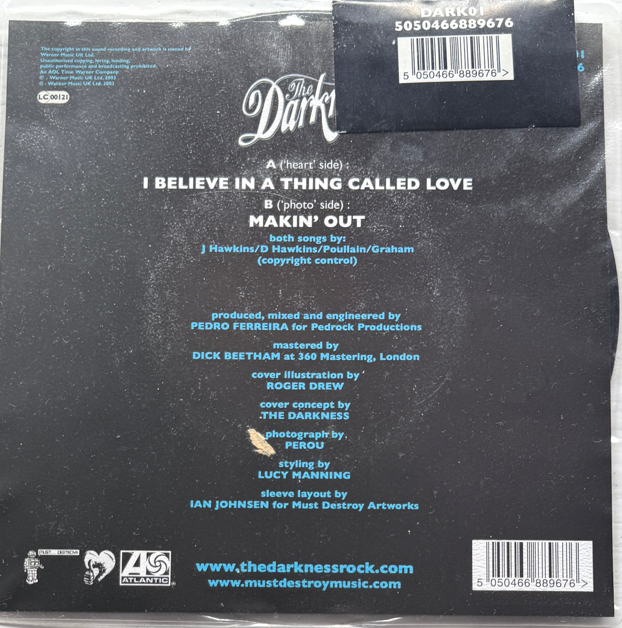 The Darkness – I Believe In A Thing Called Love – 2003 Glam Rock · 7" Picture Disc · Sealed Copy