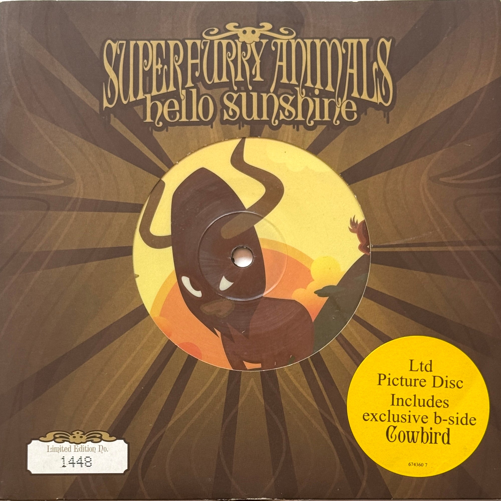 Super Furry Animals – Hello Sunshine – 2003 Indie Rock · 7" Picture Disc · Mint Condition