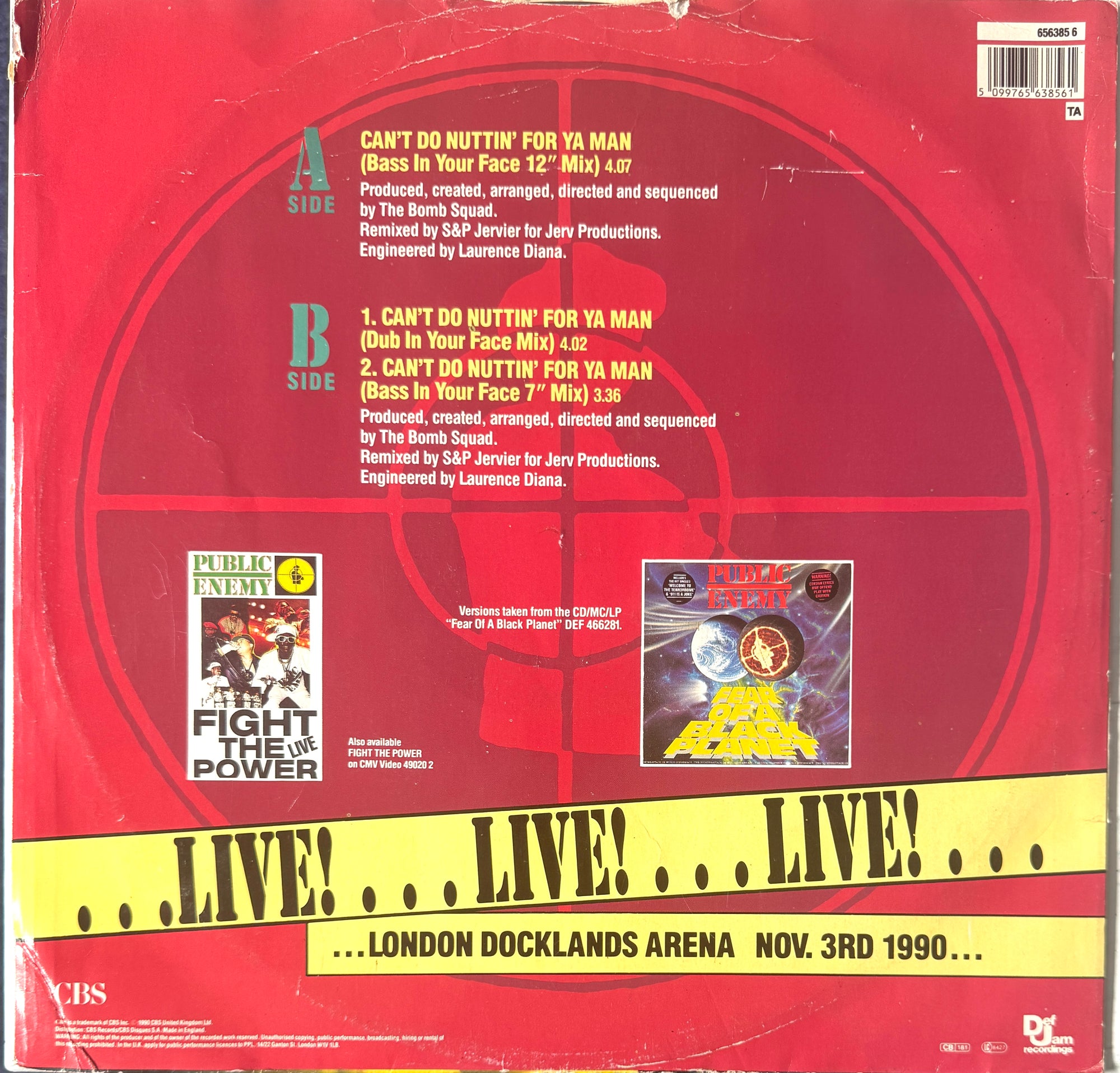 Public Enemy – Can't Do Nuttin' For Ya Man (1990) – 12" Hip Hop Vinyl
