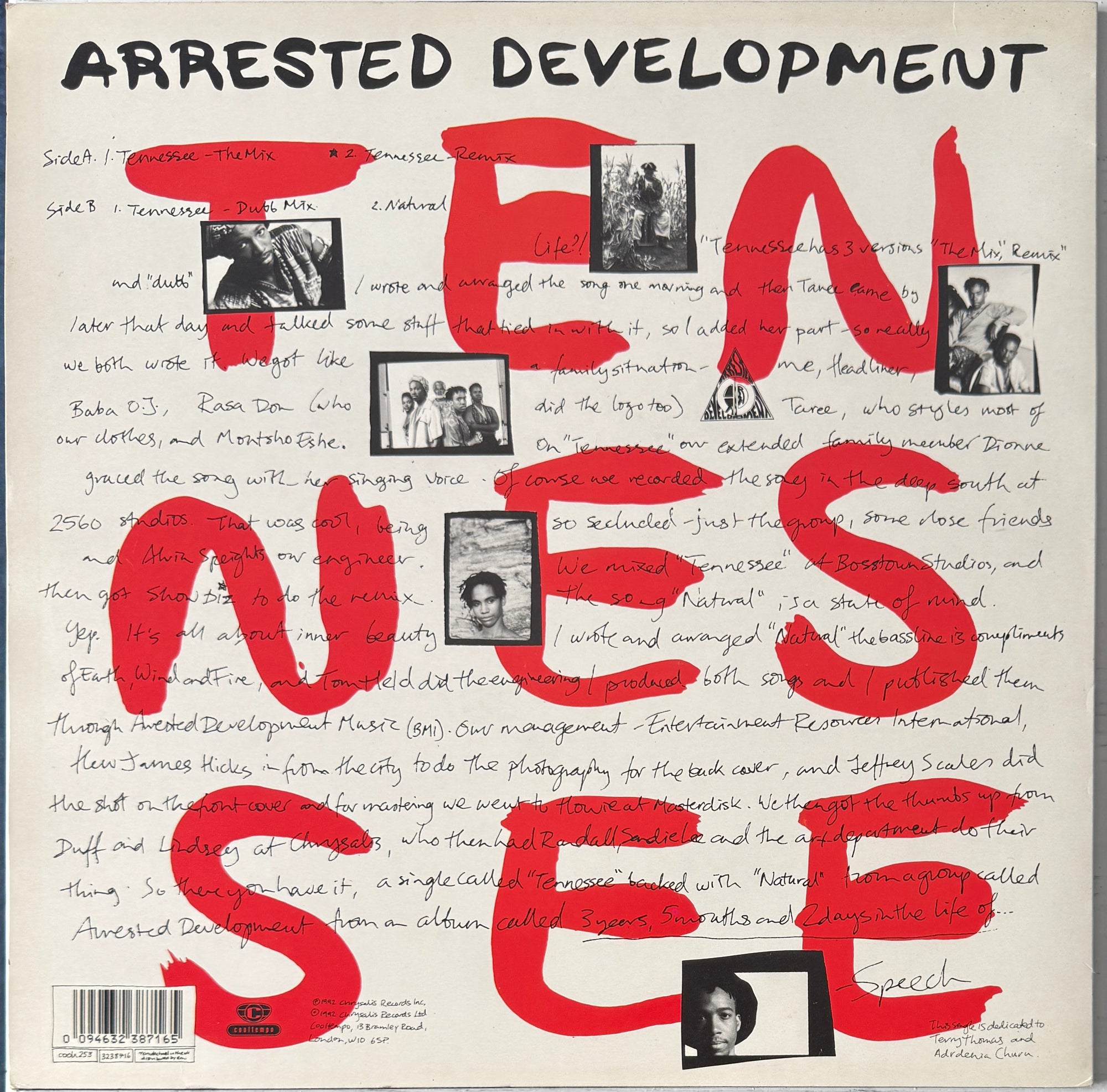 Arrested Development – Tennessee (1992) – 12" Hip Hop Vinyl