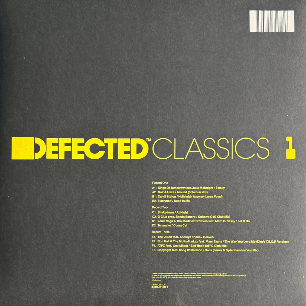 Various Artists – Defected Classics 1 – 3x12" Vinyl – House Classics
