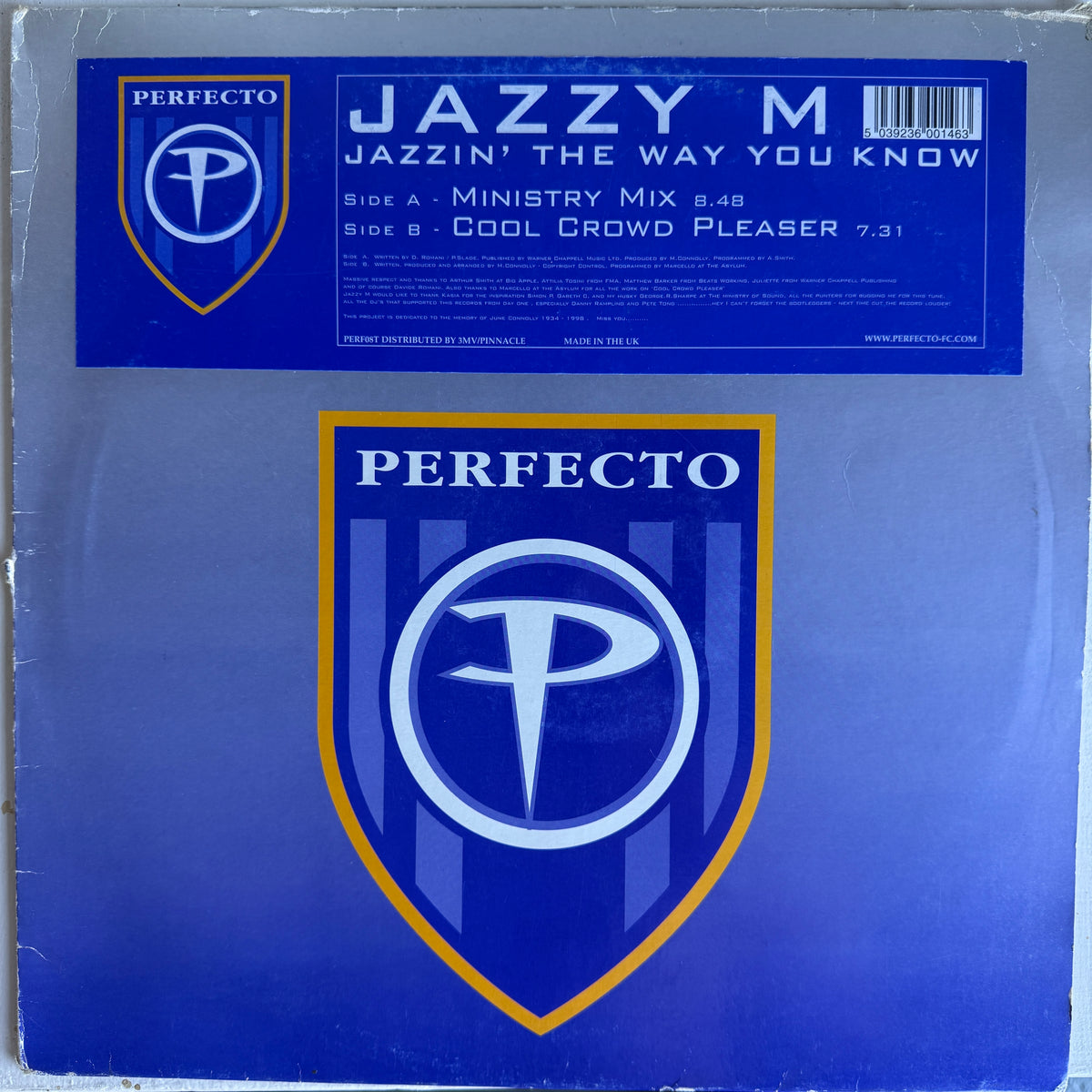 Jazzy M – Jazzin’ The Way You Know 12 Inch Vinyl House Tech House Perfecto