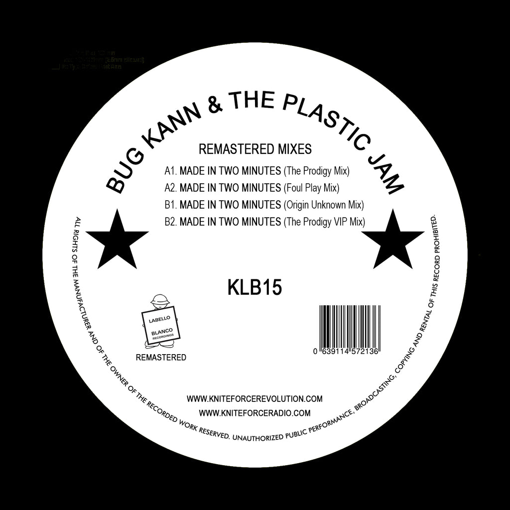 Bug Kann & The Plastic Jam – Made In Two Minutes (Remixes) 12" (1993) Jungle Breakbeat Vinyl