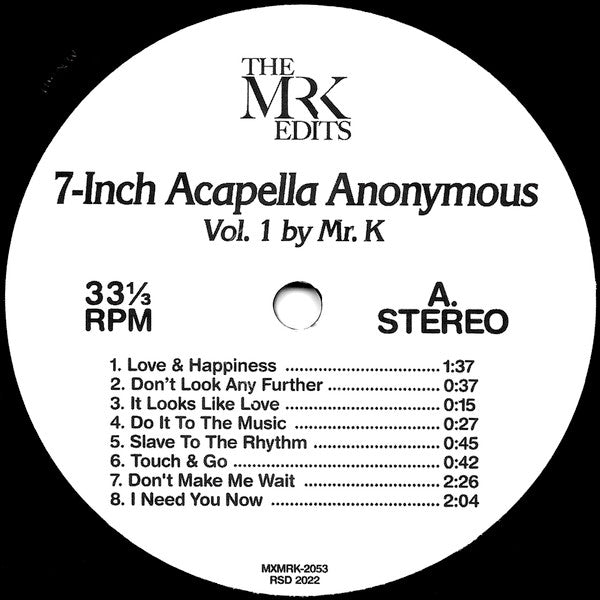 Mr K – Acapella Anonymous Limited 5x7" Vinyl Box Set + Slipmats