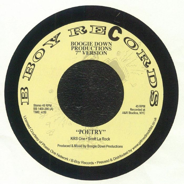 Boogie Down Productions Poetry / 9MM Goes Bang 7” Vinyl  Hip Hop Classic