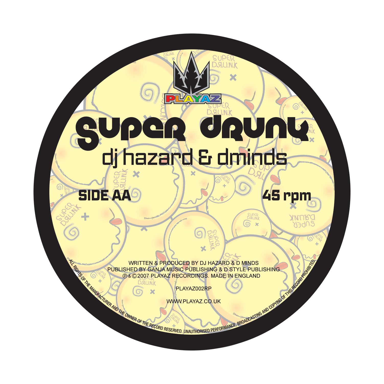 DJ Hazard & D Minds – Mr Happy / Super Drunk – 12” Vinyl Drum & Bass Classic
