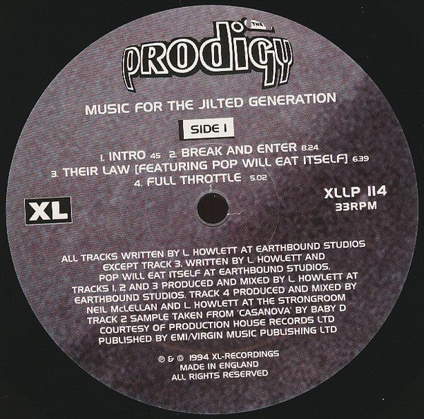 The Prodigy – Music For The Jilted Generation 2LP Vinyl Breakbeat Rave Classic