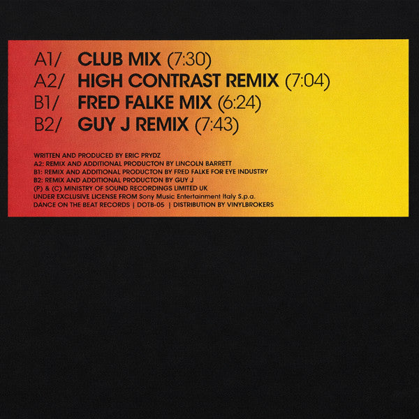 Eric Prydz – Pjanoo High Contrast Fred Falke Guy J Remixes 12" Vinyl House