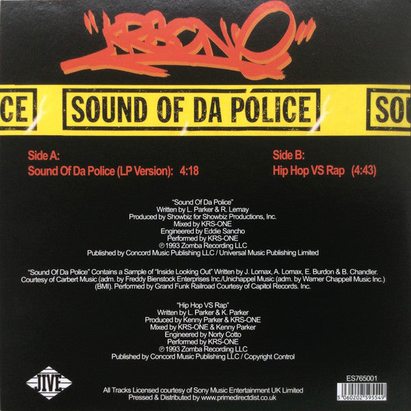 KRS-One – Sound Of Da Police 7" Vinyl Hip Hop Rap Boom Bap