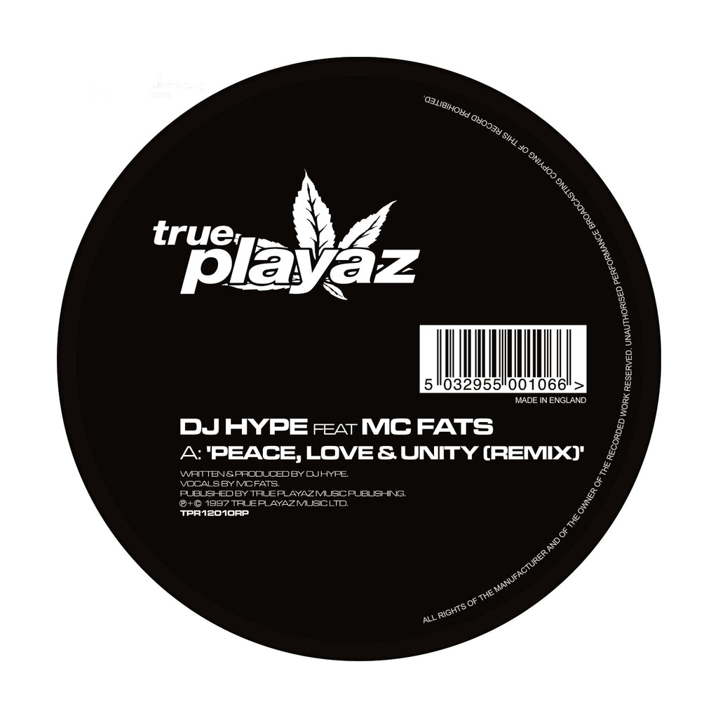DJ Hype ft. MC Fats – Peace Love & Unity Remix / Jump – 12” Splatter Vinyl DnB