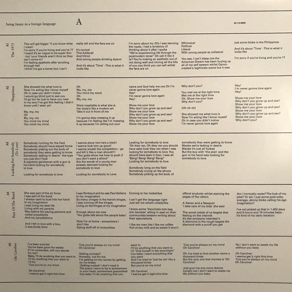 The 1975 – Being Funny In A Foreign Language – Dirty Hit