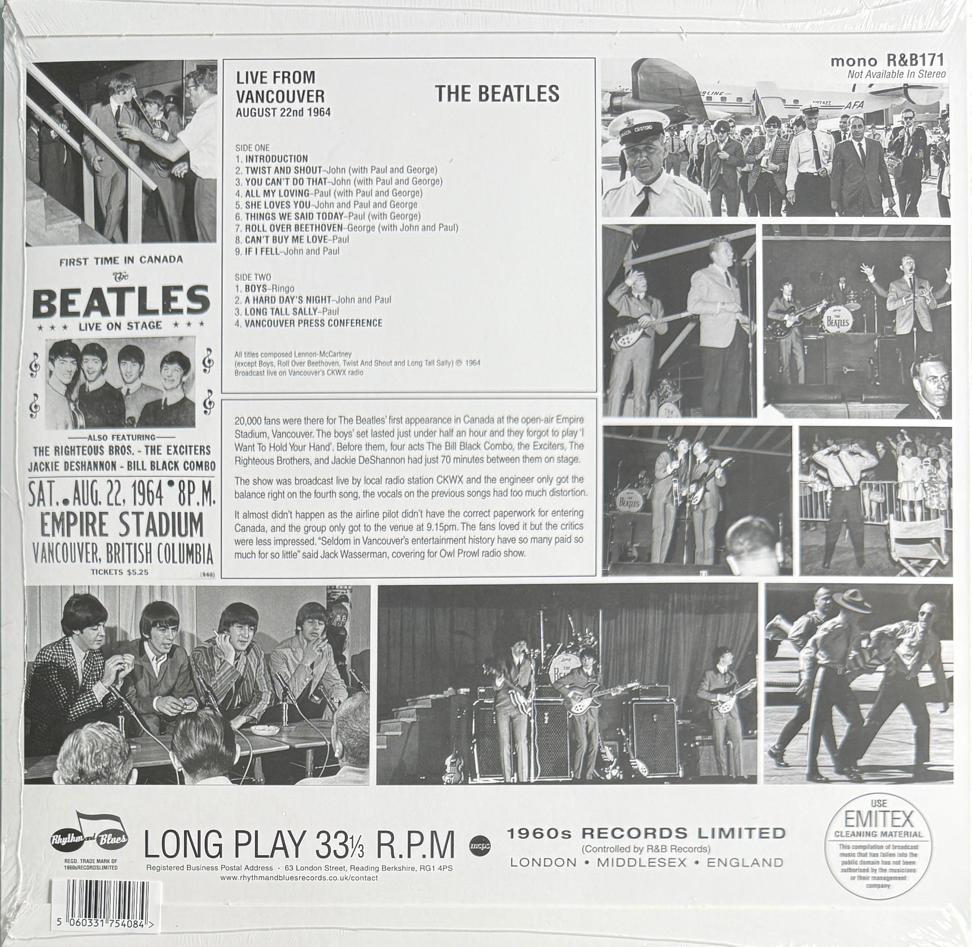 The Beatles – Live From Vancouver August 22nd 1964 – Rhythm &amp; Blues Records – 2025