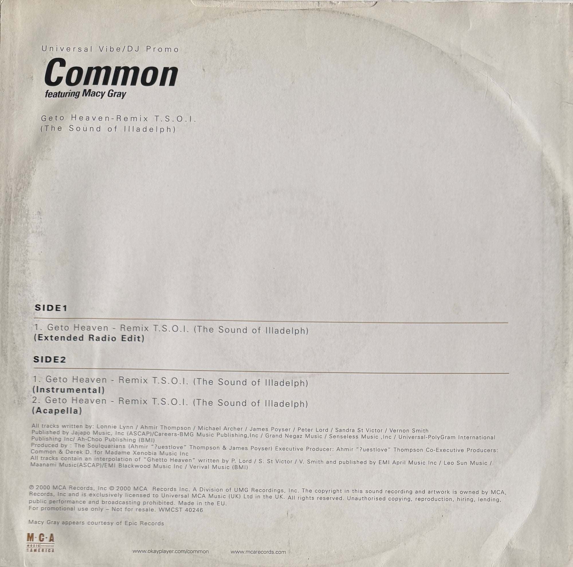 Common – Geto Heaven (Remix) – MCA Records – 2000