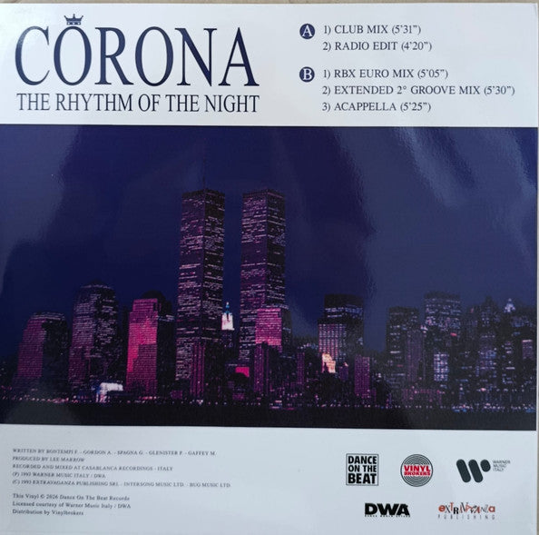 Corona – The Rhythm Of The Night 12” Blue Vinyl Eurodance House Classic
