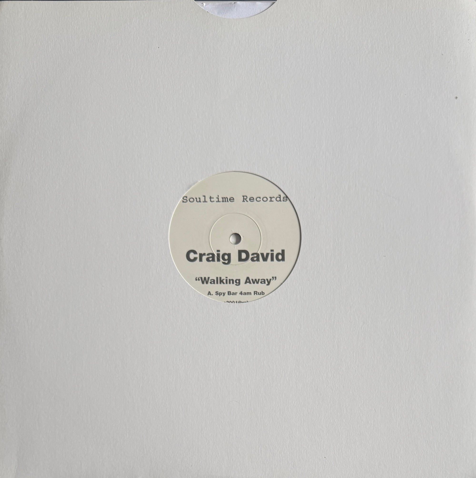 Craig David – Walking Away Spy Bar 4am Rub – Soultime Records – 2001