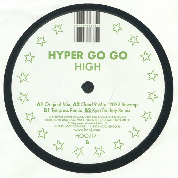 Hyper Go Go High 12” Vinyl   Hooj Choons  90's Rave New