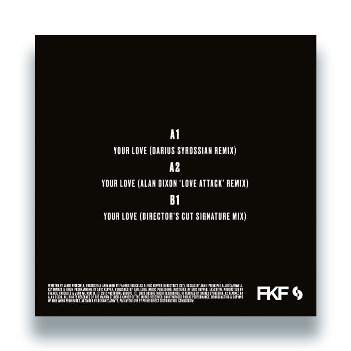 Frankie Knuckles – Your Love – 12” Clear Vinyl Darius Syrossian Remix House Classic