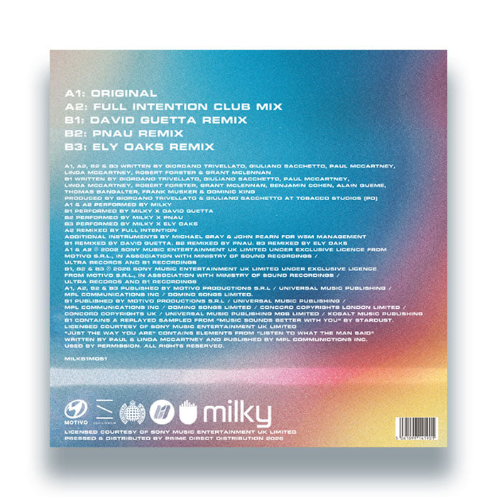 Milky – Just The Way You Are 12” Vinyl Limited Tricolour David Guetta PNAU House