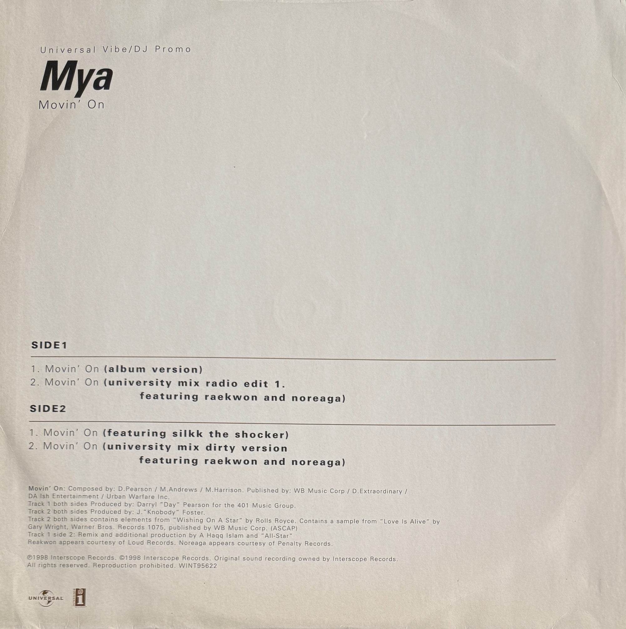 Mýa – Movin' On – Interscope Records – 1998