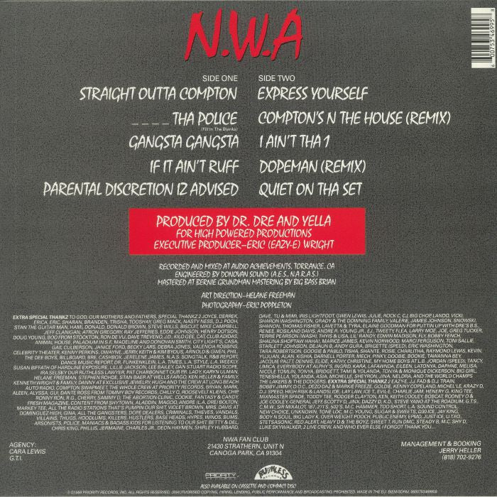 N.W.A – Straight Outta Compton Gangsta Rap Classic LP Vinyl