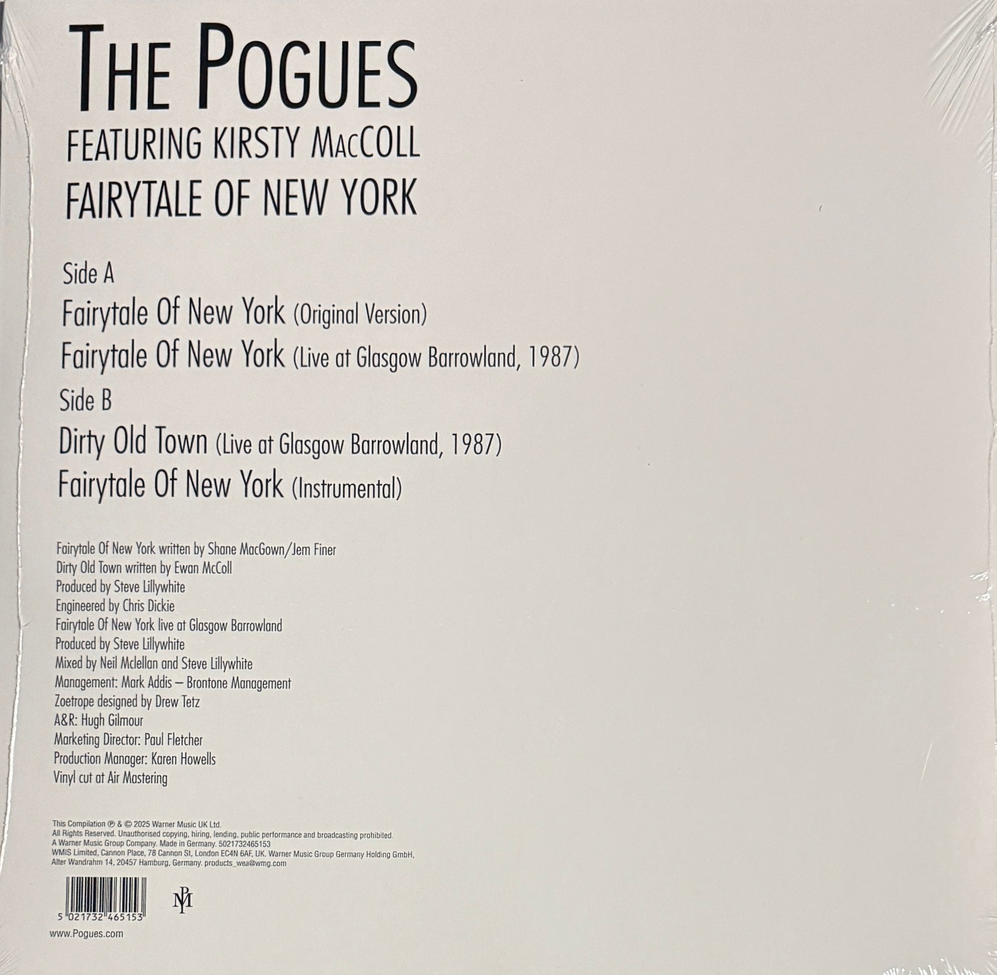 The Pogues – Fairytale Of New York – Zoetrope 12" Picture Disc LAST ONE!