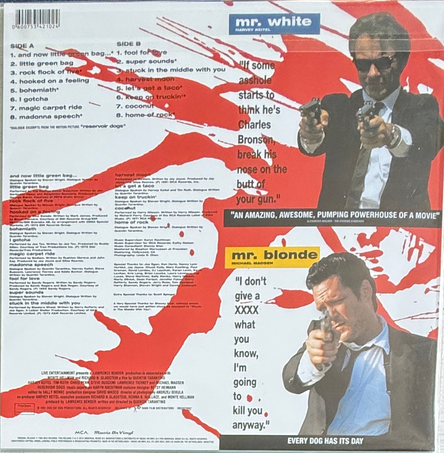 Various – Reservoir Dogs (Music From The Original Motion Picture Soundtrack) – 2017 – Red Vinyl