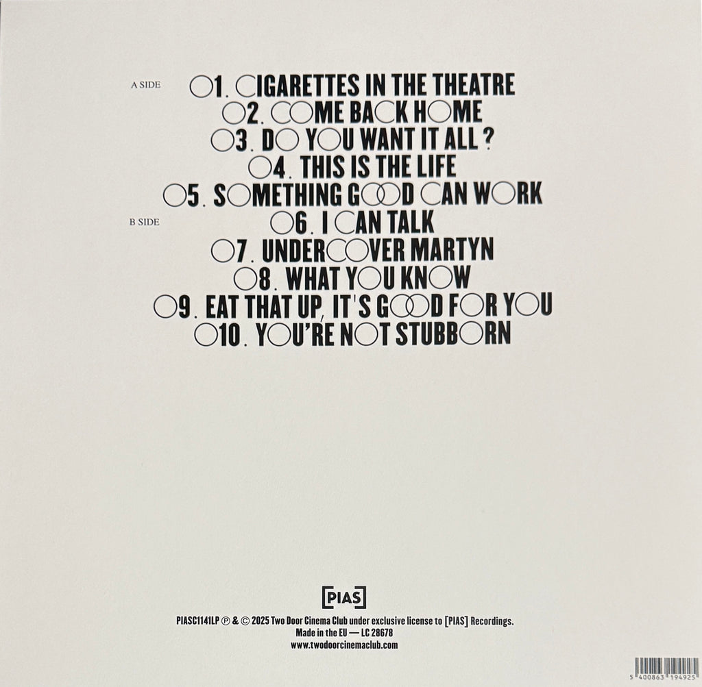 Two Door Cinema Club – Tourist History (15th Anniversary Edition) – Vinyl LP