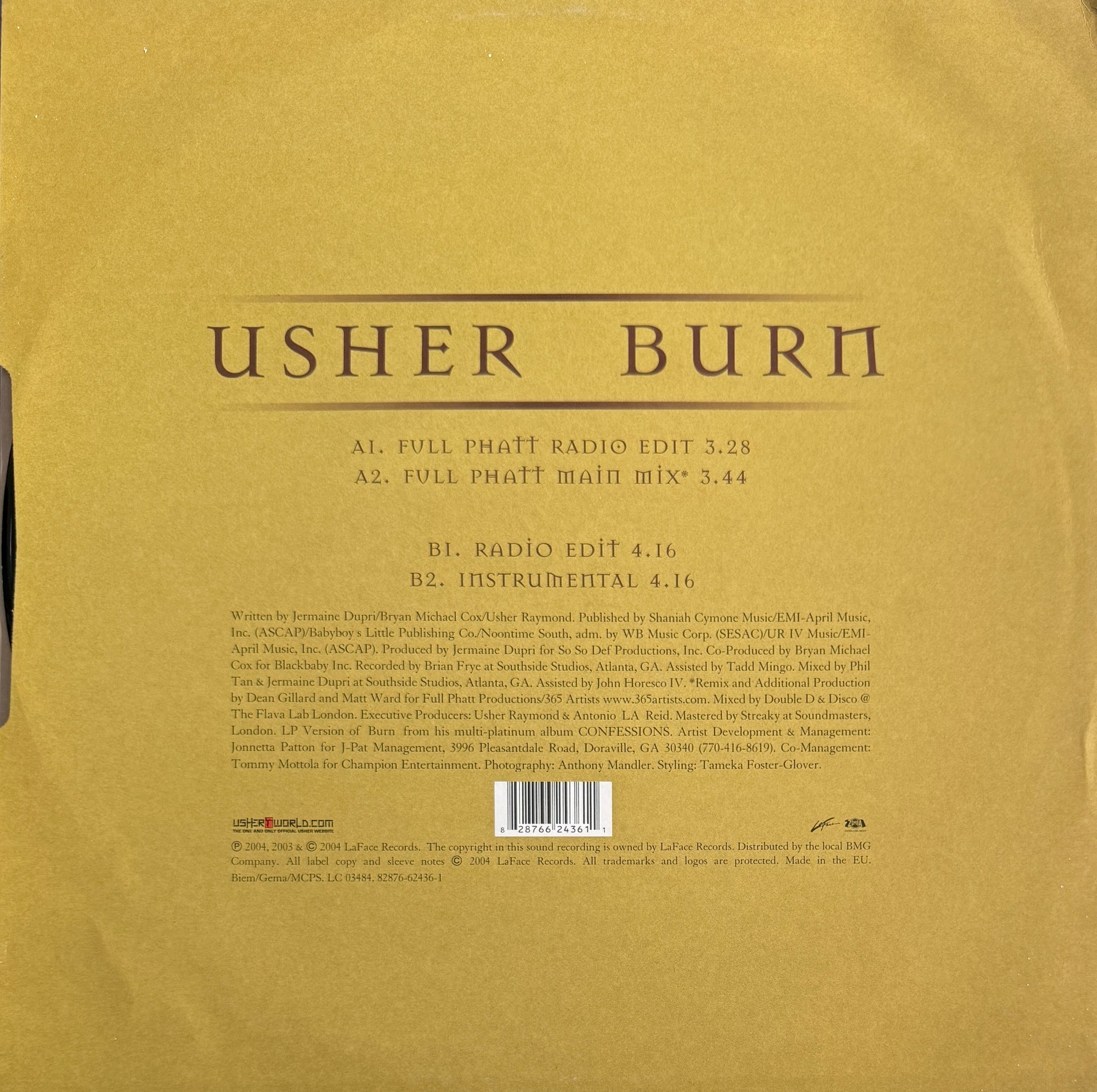 Usher – Burn – Laface Records – 2004